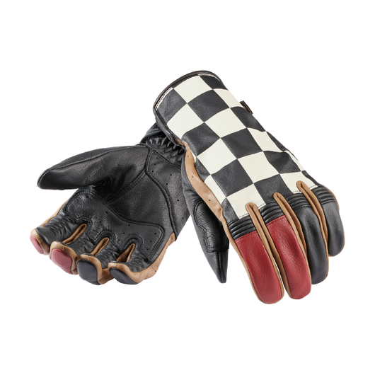 CHECKERBOARD GLOVE – BLACK / RED / BONE / GOLD